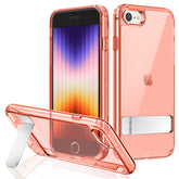 JETech Kickstand Case for iPhone SE 3/2 (2022/2020 Edition), iPhone 8/7, 4.7-Inch, Support Wireless Charging, Slim Shockproof Bumper Phone Cover, 3-Way Metal Stand (Rose Gold)